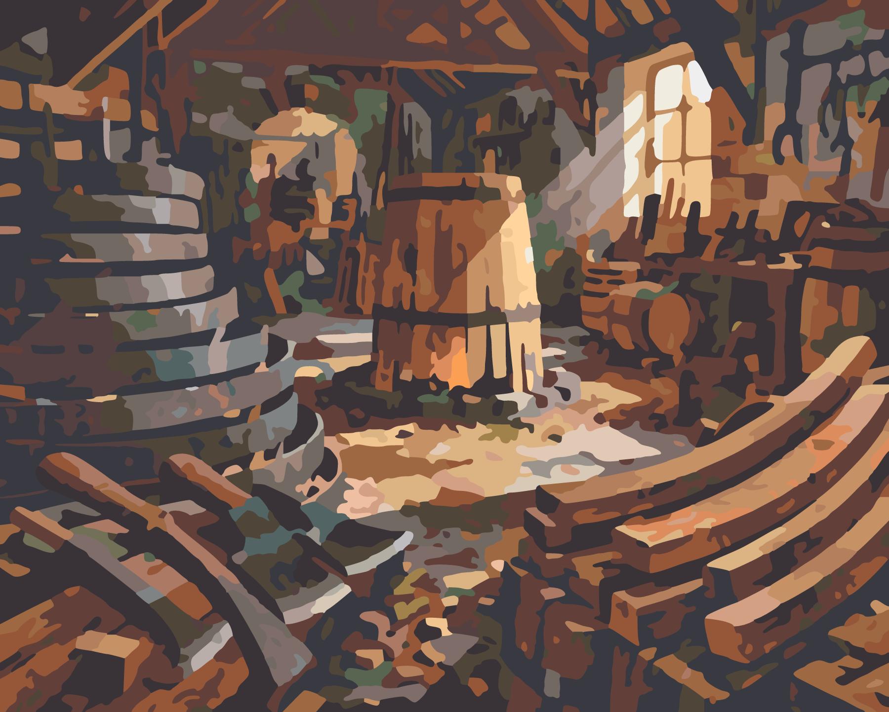 Traditional Cooperage With Oak Wine Barrels paint by number design